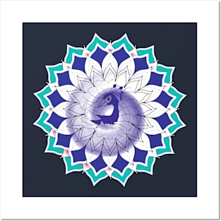 Peacock Mandala Posters and Art